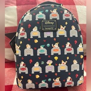 Loungefly Disney Snow White & the Seven Dwarfs Beds Allover Print Mini Backpack
